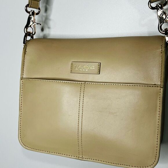 Spartina 449 Nude Cream Leather Shoulder Bag Purse - Picture 4 of 16